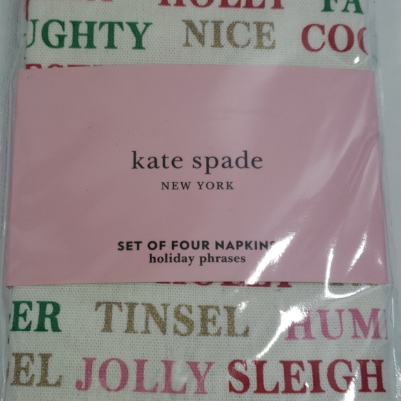 Kate spade Set of Four Napkins (Holiday Phrases) - Picture 2 of 4